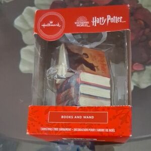 Hallmark Red Harry Potter Ornament with Books and Wand